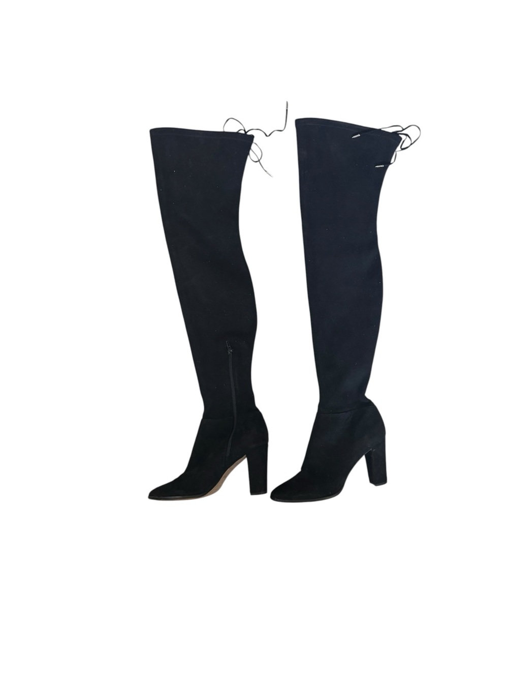 Dolce Vita Black Suede Look Over the Knee Block Heel Boots Size 8